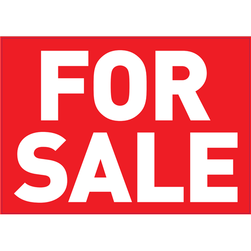 For Sale Stickers Vinyl White On Red